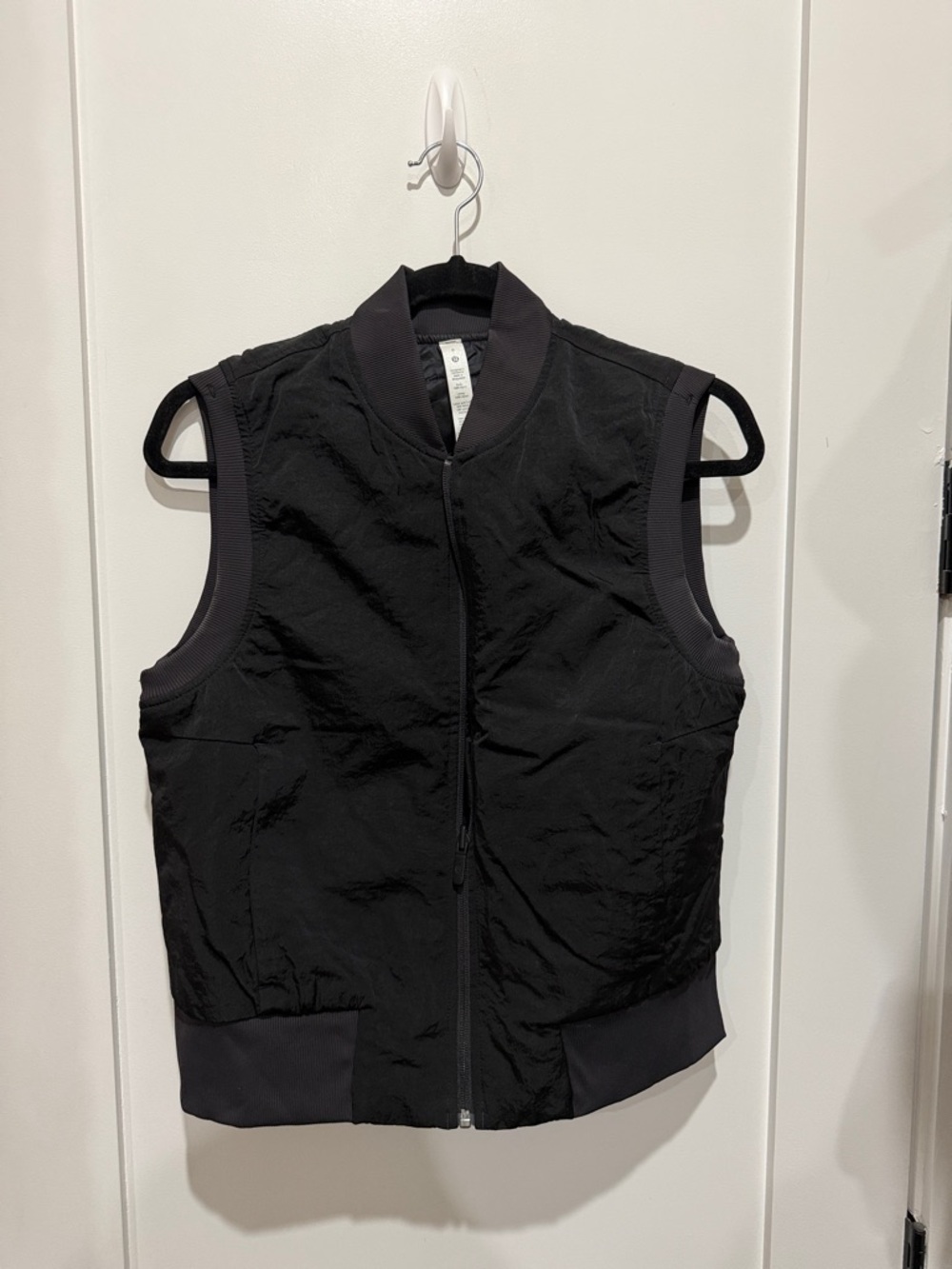 lululemon athletica Black Quilted Jacket with Ribbed Collar
